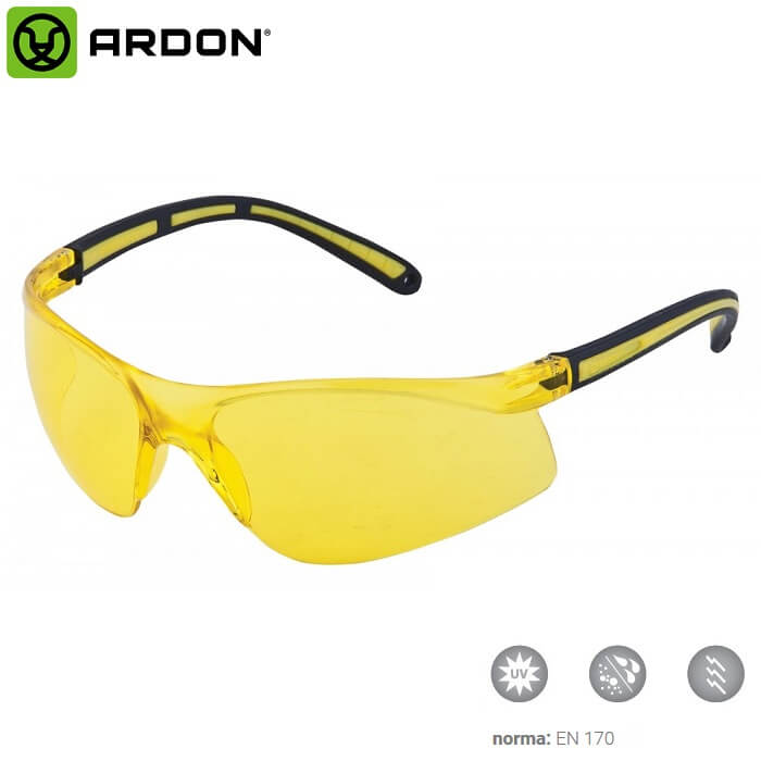 Ardon M8200 Okulary Ochronne Robocze Żółte Nieparujące UV