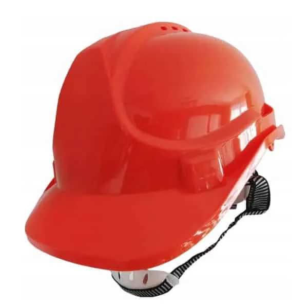 Kask Hełm Roboczy Ochronny BHP 4-Punktowy Budowlany z Paskiem Czerwony - obrazek 2