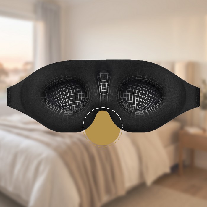 Maska Na Oczy WAYA Do Spania Opaska Sleep Mask 3D PREMIUM CZARNA