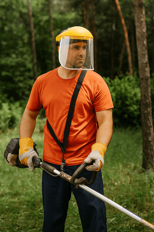 Osłona Twarzy Przyłbica Przeciwodpryskowa Maska Ochronna do Koszenia Trawy Bezbarwna Regulowana - obrazek 2