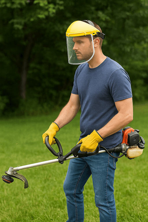 Osłona Twarzy Przyłbica Przeciwodpryskowa Maska Ochronna do Koszenia Trawy Bezbarwna Regulowana - obrazek 4