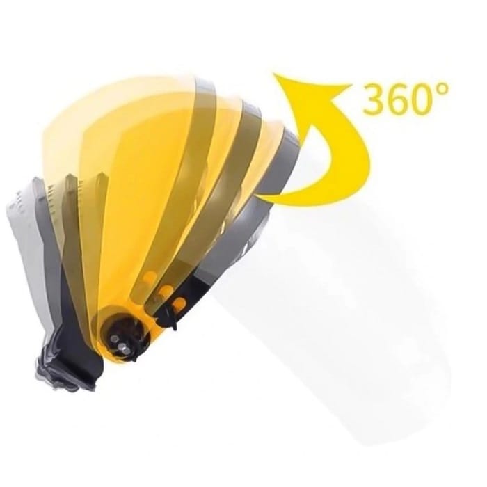 Osłona Twarzy Przyłbica Przeciwodpryskowa Maska Ochronna do Koszenia Trawy Bezbarwna Regulowana - obrazek 12