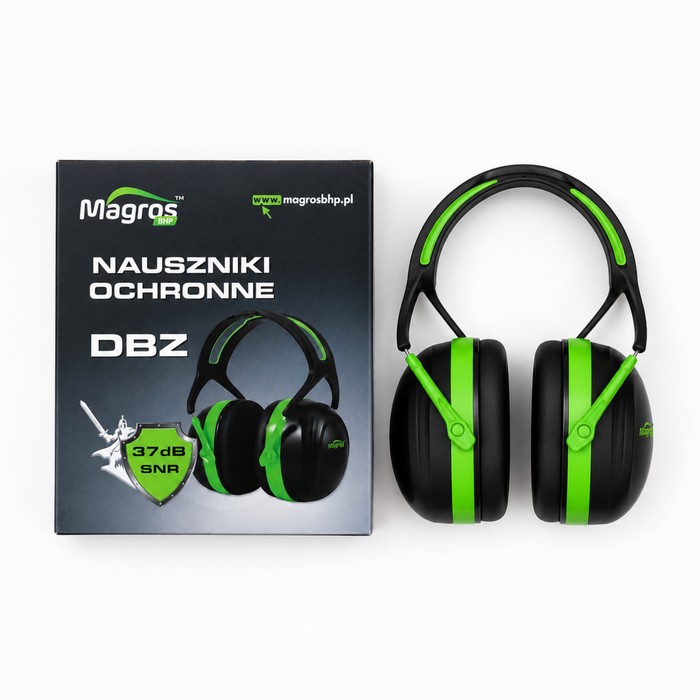 Nauszniki przeciwhałasowe MAGROS DBZ zielone z opakowaniem